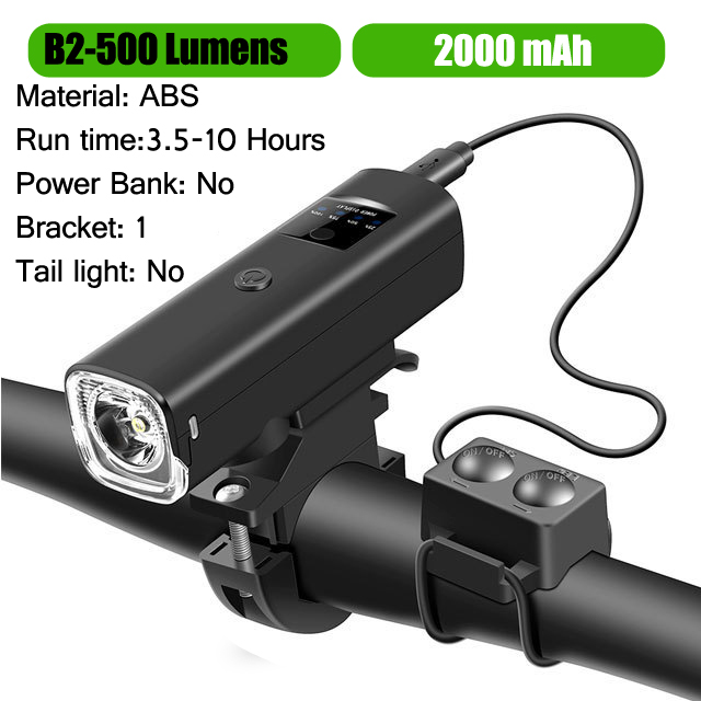 Bicycle Light 1000Lumen 4000mAh Bike Headlight Power Bank Flashlight Handlebar USB Charging MTB Road Cycling Highlight