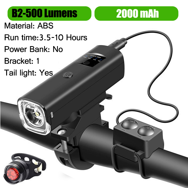 Bicycle Light 1000Lumen 4000mAh Bike Headlight Power Bank Flashlight Handlebar USB Charging MTB Road Cycling Highlight