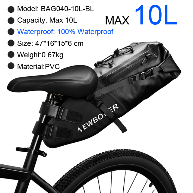 Bike Bag Waterproof 13L Large Capacity Bicycle Saddle Bag Cycling Foldable Tail Rear Bag MTB Road Trunk Bikepacking