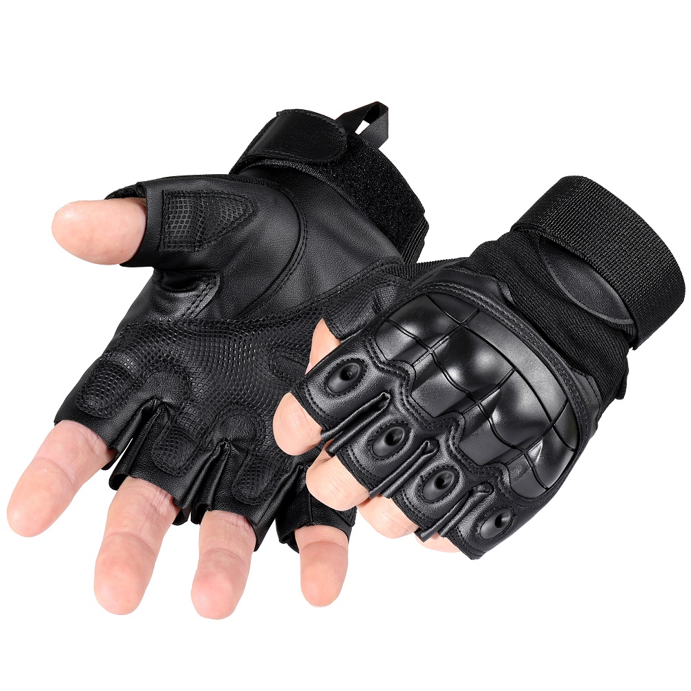 Army Tactical Fingerless Glove Military Hard Rubber Half Finger Gloves Airsoft Paintball Bicycle Shooting Work Mittens Men Gear