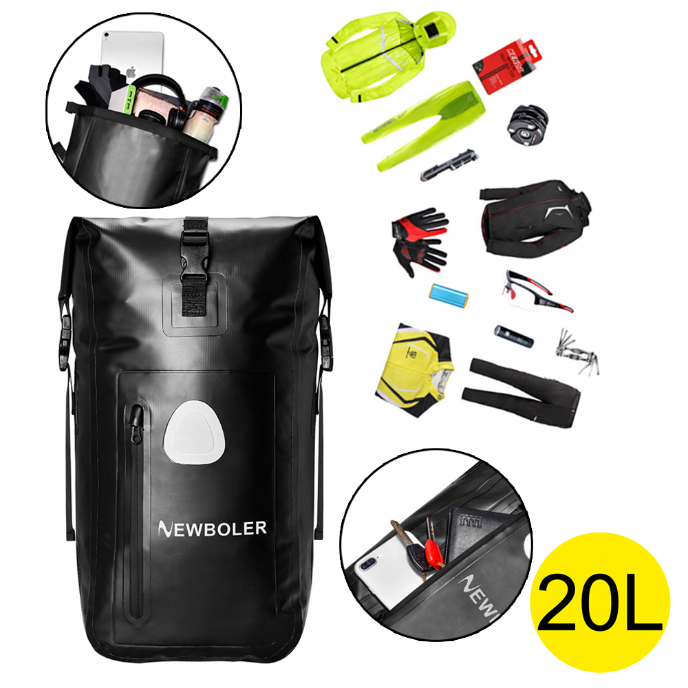 3 in1 Bicycle Pannier Bag 20L Backpack Bike Carrier Bag PVC Waterproof Reflective Shoulder Speed Cycling Luggag Bag