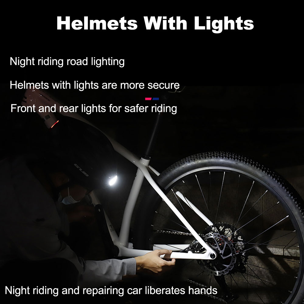 Light Cycling Helmet MTB Road Bicycle Helmet Front And Rear With Warning Light USB Rechargeable Electric Bicycle Helmet